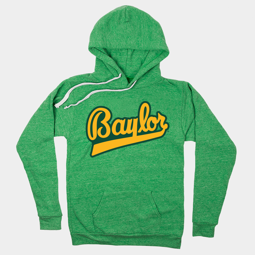 Vintage Baylor Script Hoodie - A Tribute to Baseball Glory