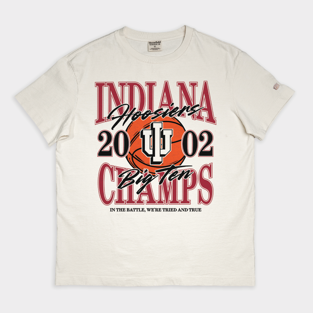 Relive the Glory! IU Men's 2002 Big Ten Champs Vintage Heavyweight Tee