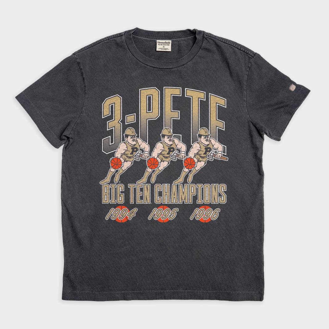 Purdue Boilermakers 3 - Pete Vintage Heavyweight Tee: Celebrate Championship Glory