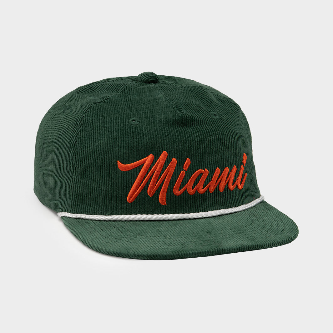 Retro-Inspired Miami Hurricanes Corduroy Dad Hat - A Stylish Tribute to The U