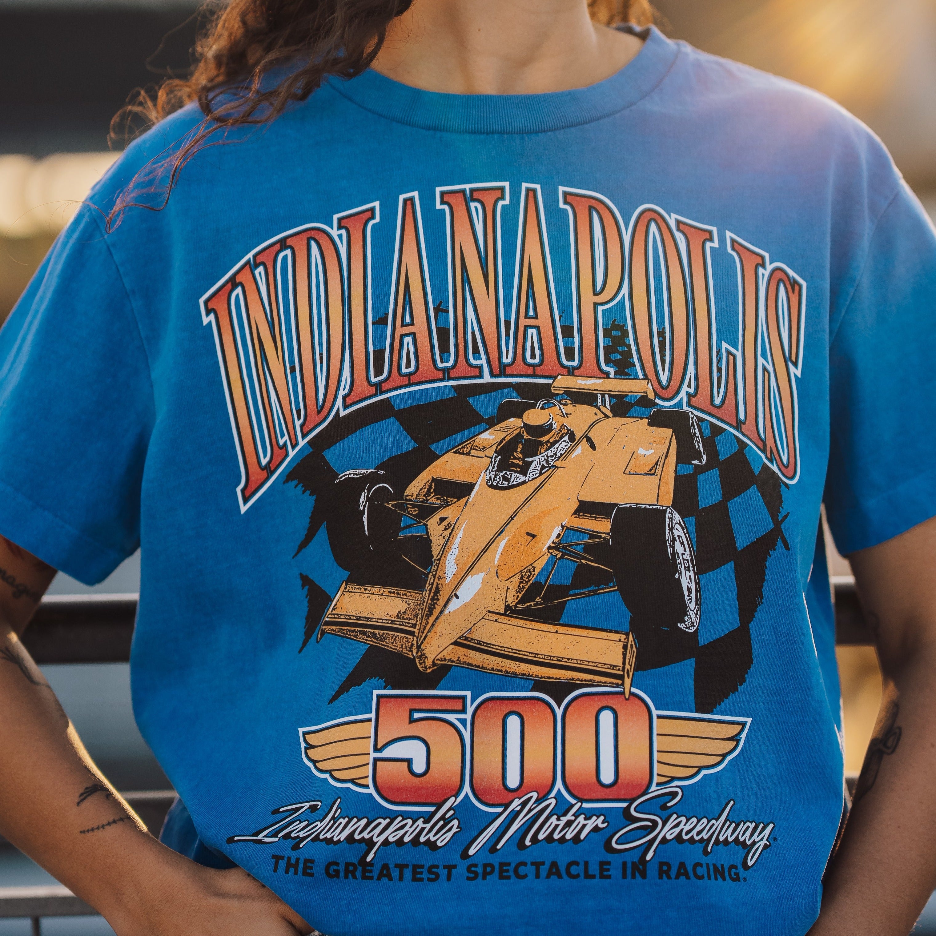Vintage Indianapolis 500 Car Illustration Heavyweight Tee