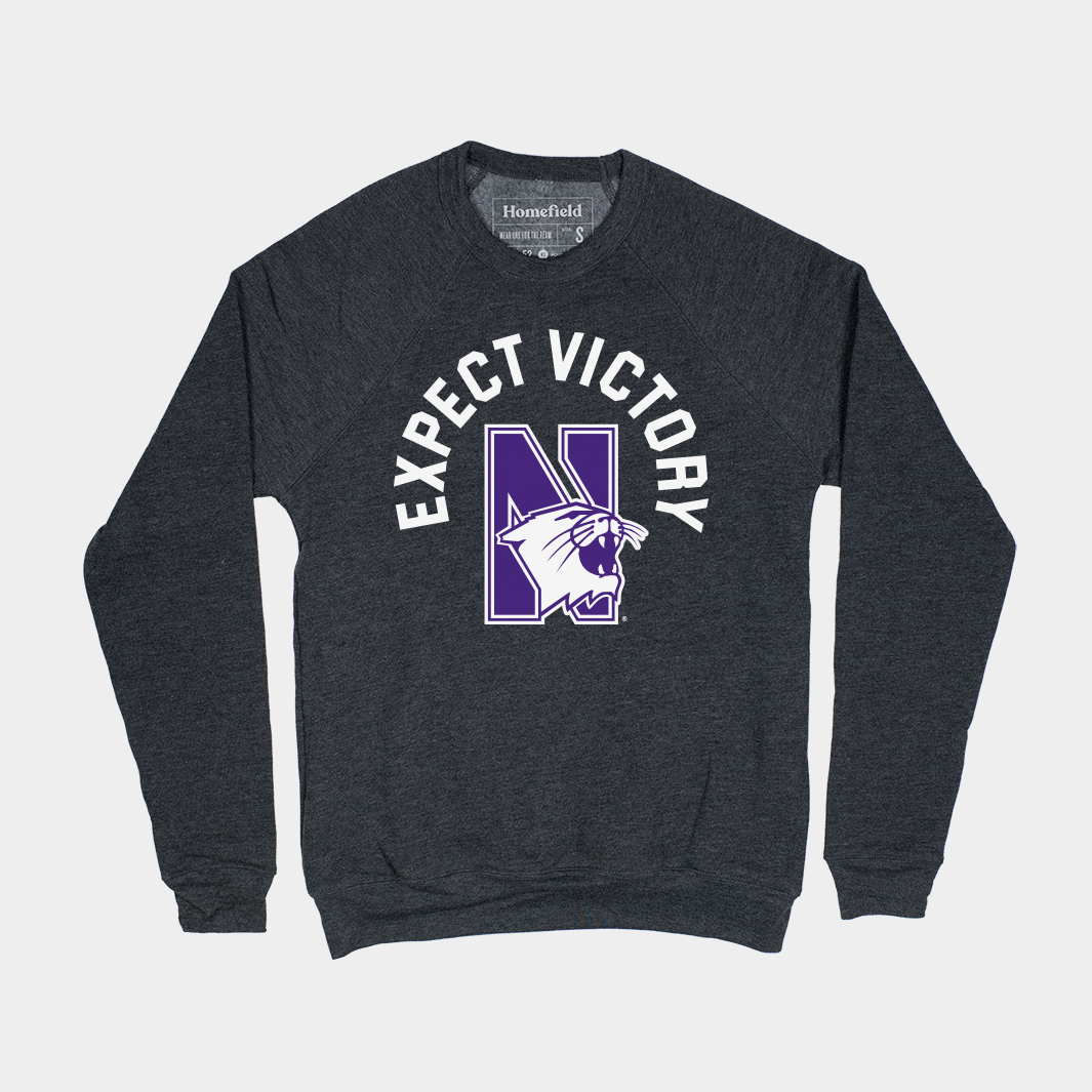 1995 Northwestern Retro 'Expect Victory' Football Crew - A Tribute to Glory