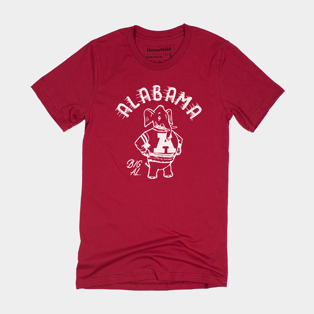 Show Your Love for Vintage Alabama Big Al with This Crimson Tee