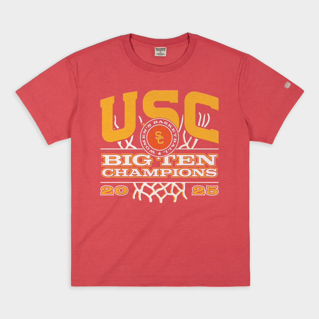 Celebrate USC Women's Basketball 2025 Big Ten Champs! Heavyweight Tee