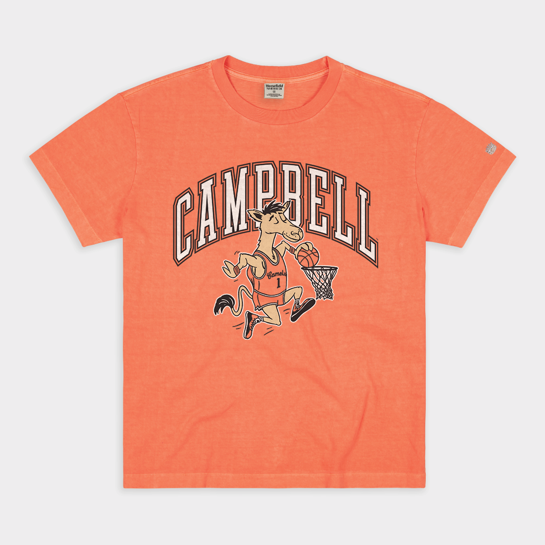 Campbell Fighting Camels Basketball Retro Mascot Vintage Champion Tee