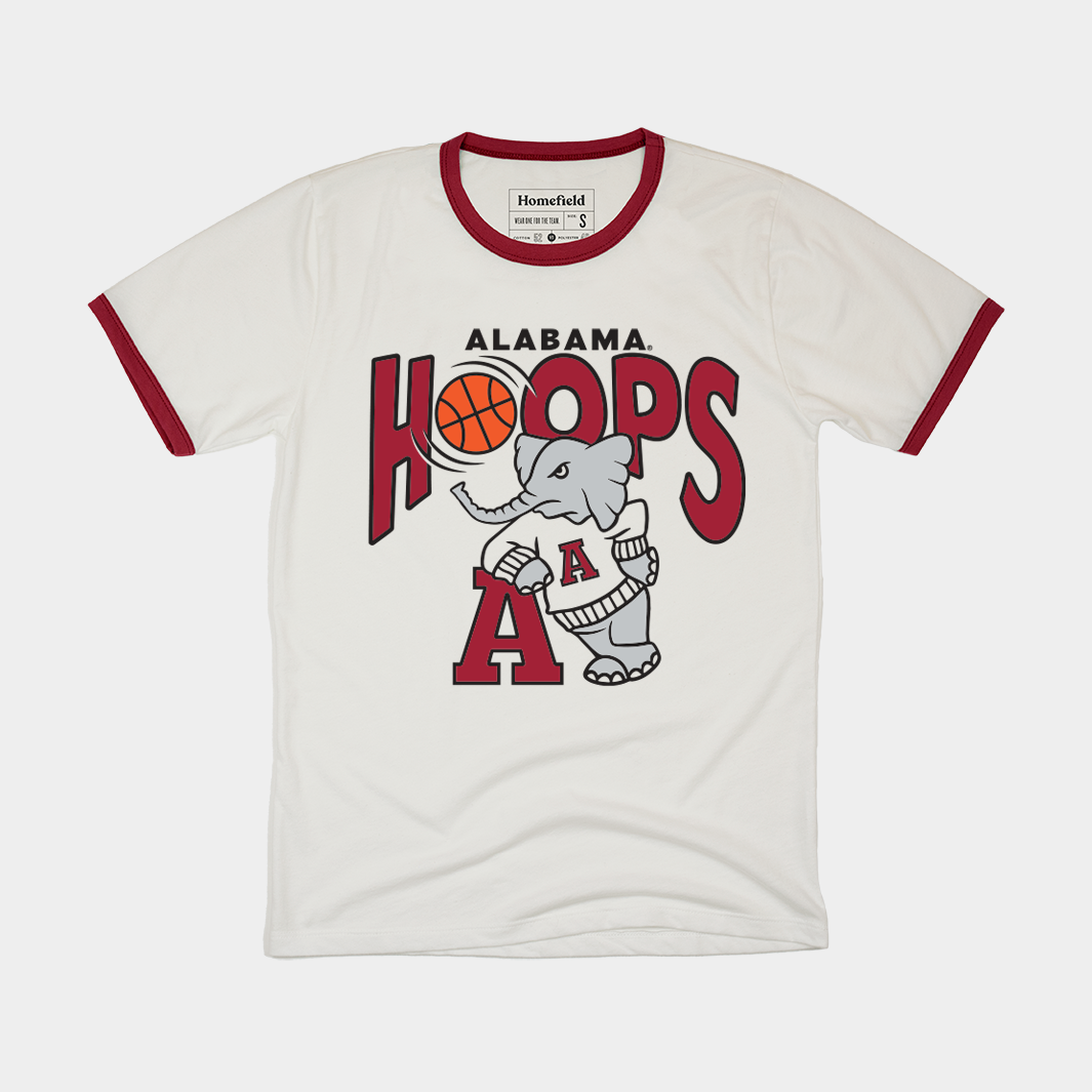 Show Your Alabama Crimson Tide Pride with Hoops Ringer Tee