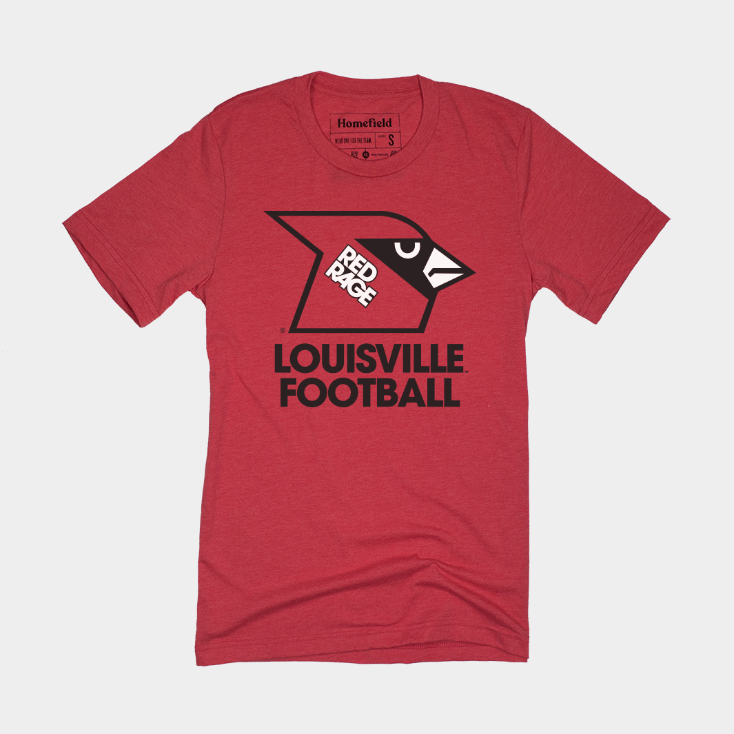 Rage in Red: Vintage Louisville Football T-Shirt