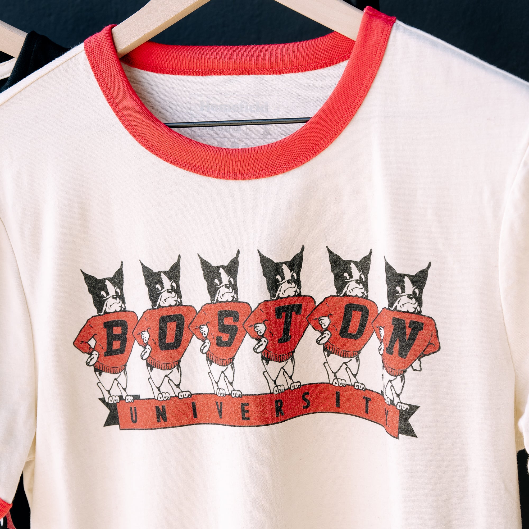 Show Your BU Pride with Vintage Boston Terriers Ringer Tee