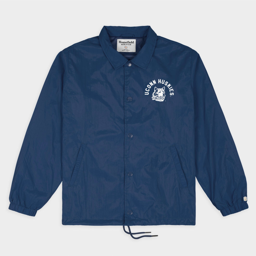 Vintage UConn Huskies 1970s Logo Coaches Jacket - A Must-Have for Football Saturdays!
