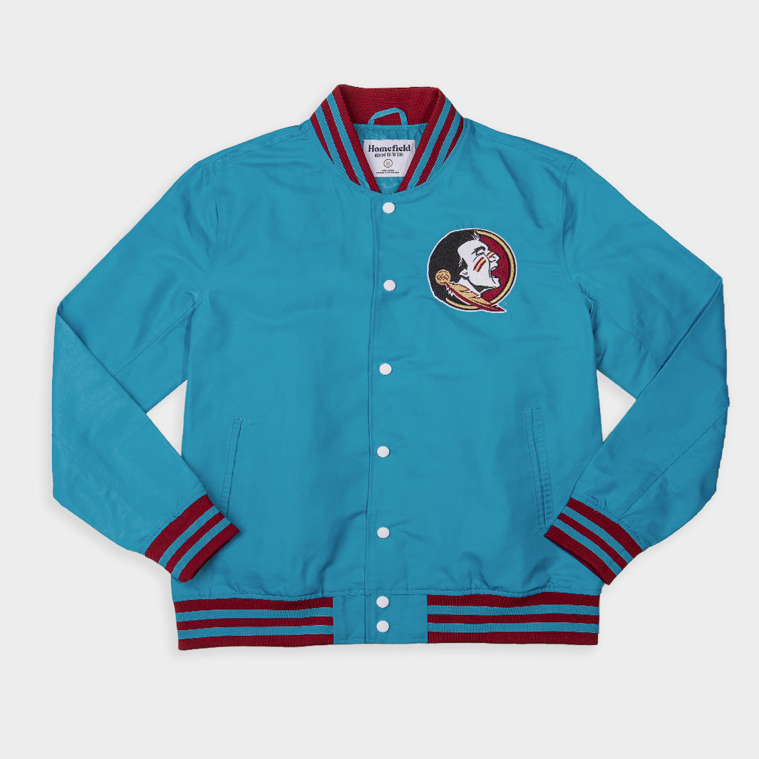Honor Florida State's Seminole Heritage Turquoise Bomber Jacket