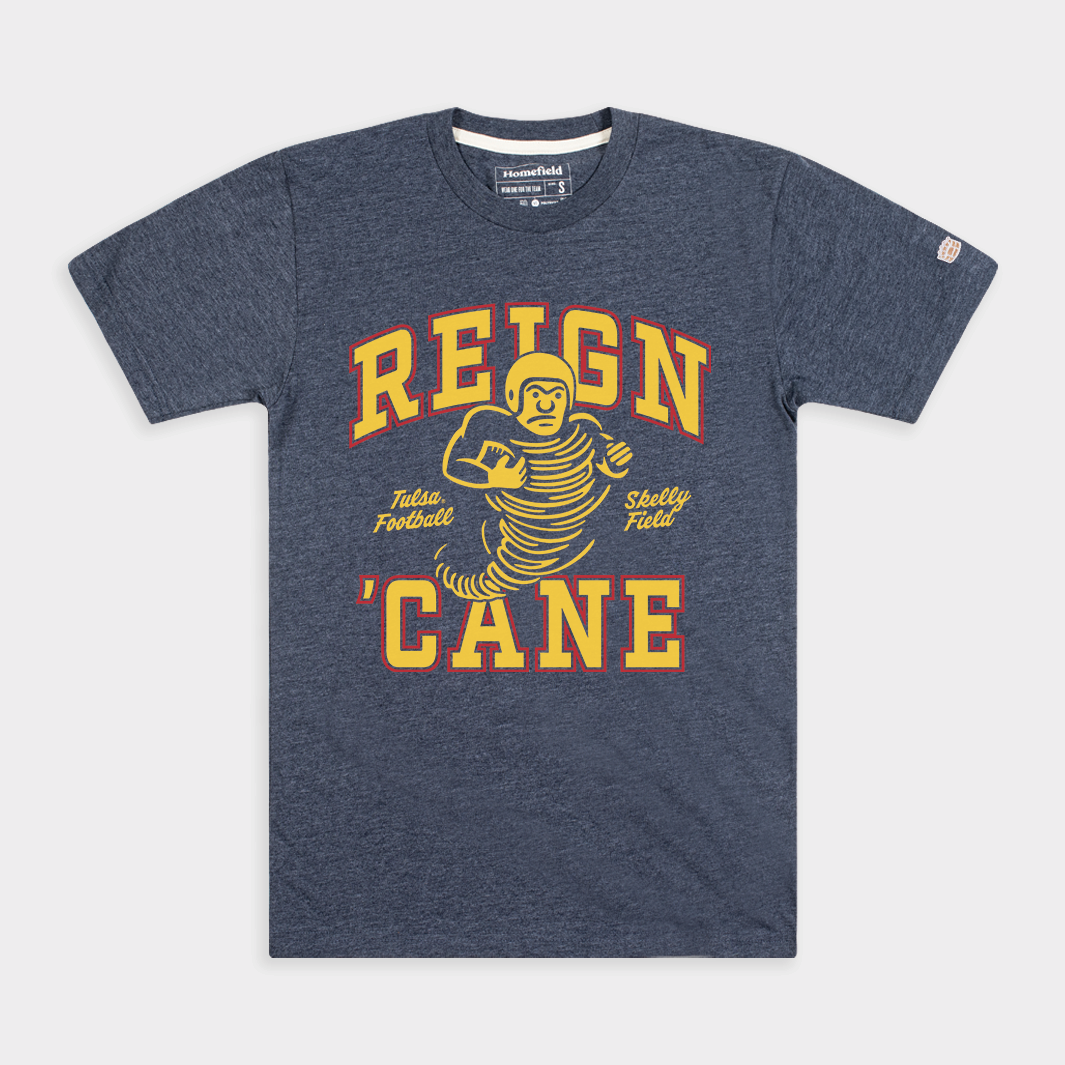 Tulsa Football 'Cane Tee - The Reigning Hurricane