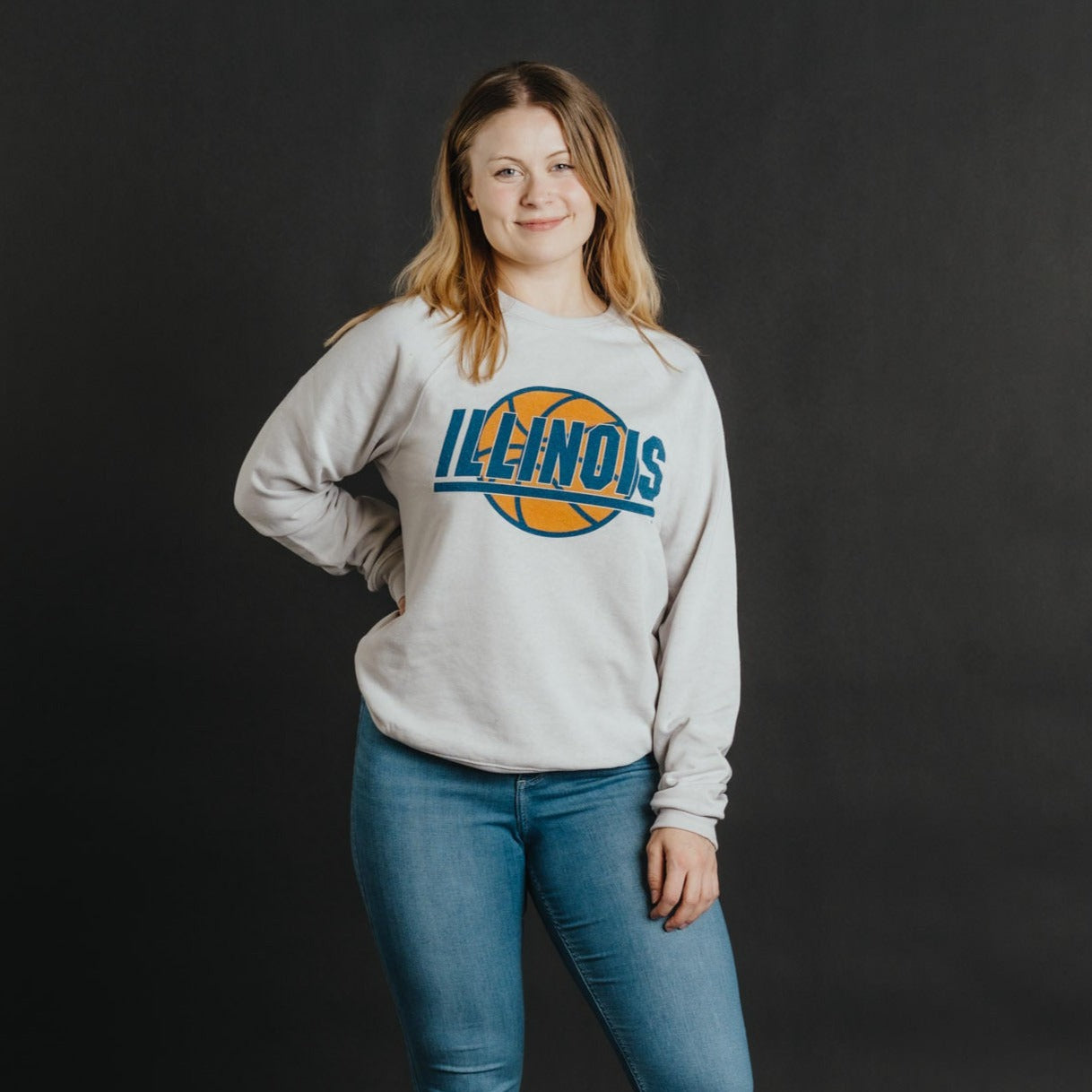 Illinois Vintage Basketball-Inspired Crewneck