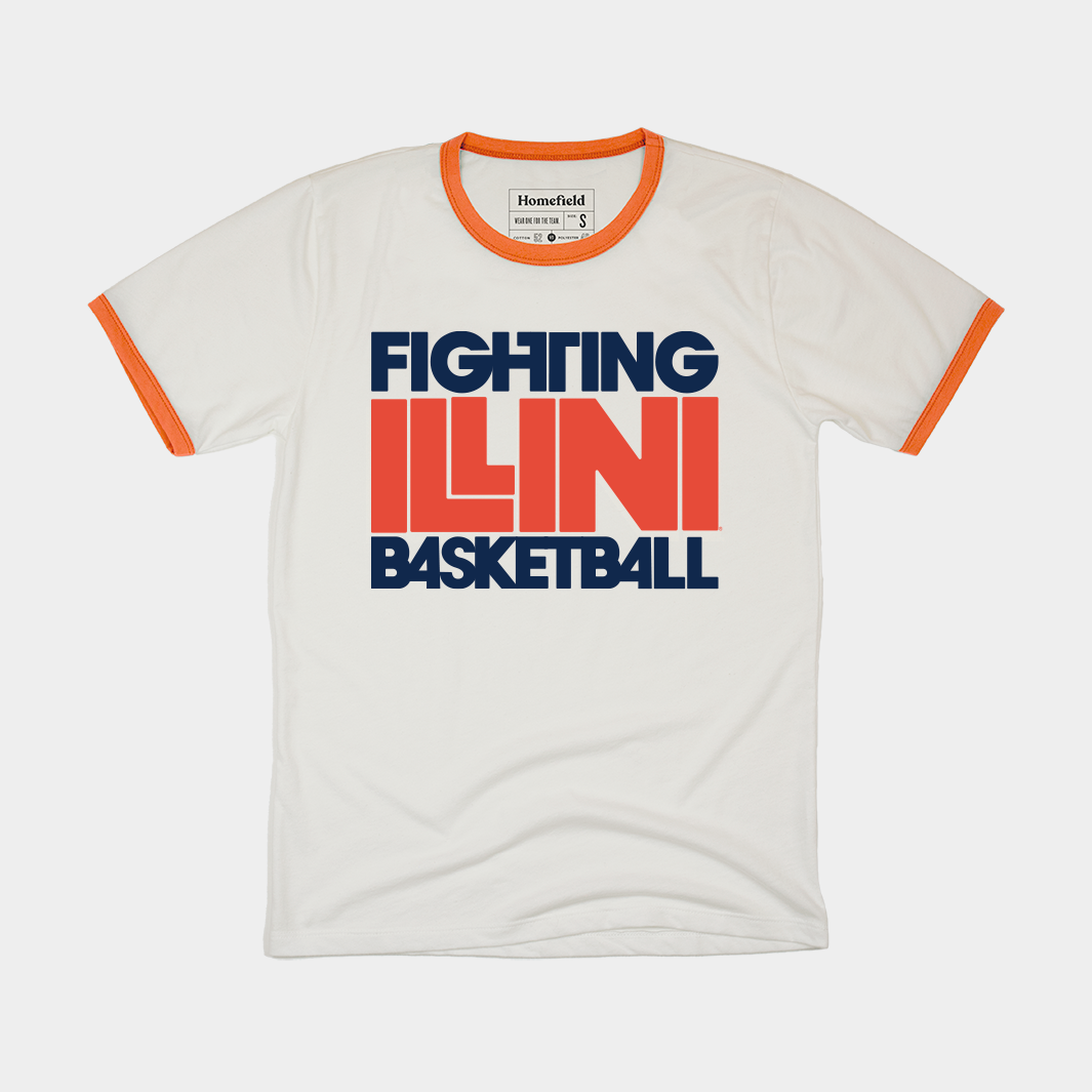 Get Your Hands on the Retro Ringer Tee of Fighting Illini Basketball!