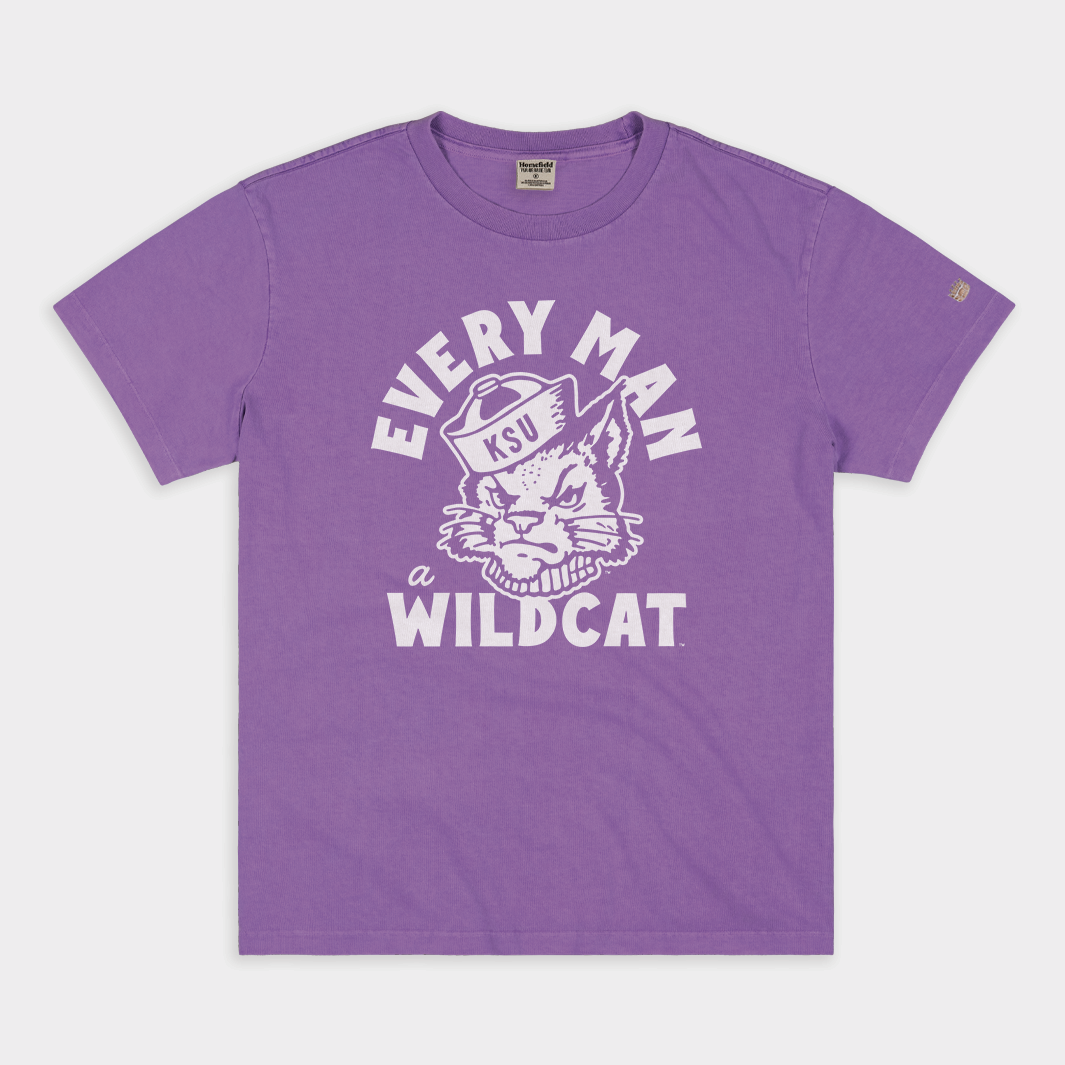 Show Your K-State Pride with the 'Every Man a Wildcat' Vintage Heavyweight Tee