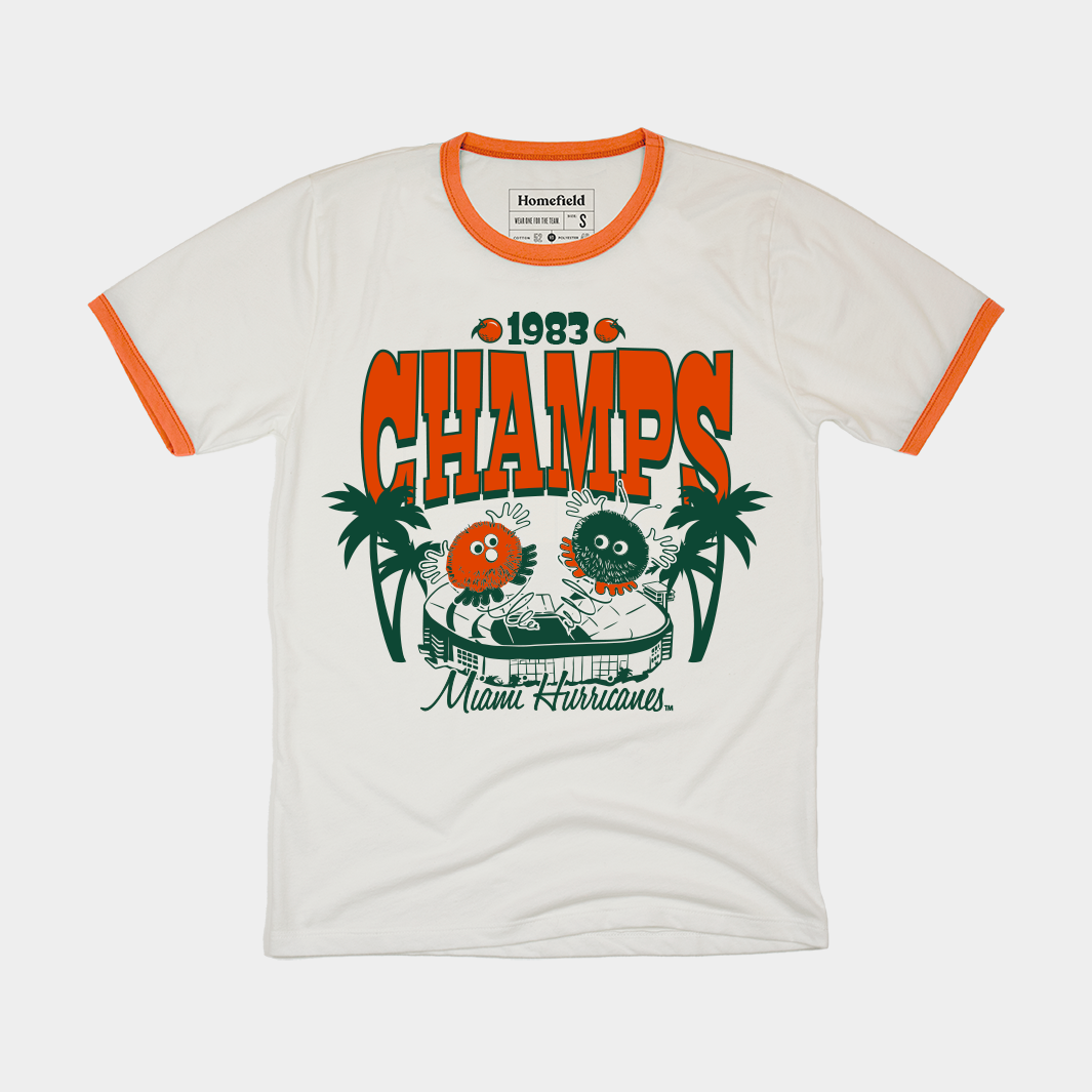 1983 Miami Football Champs Ringer Tee - Relive the Glory!