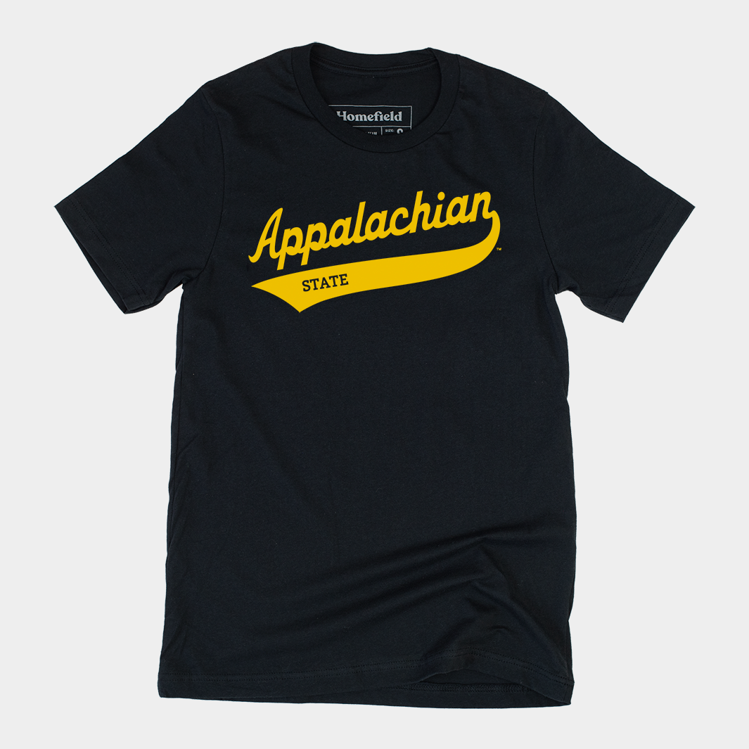Relive the Glory: Appalachian State Retro Baseball Script Tee