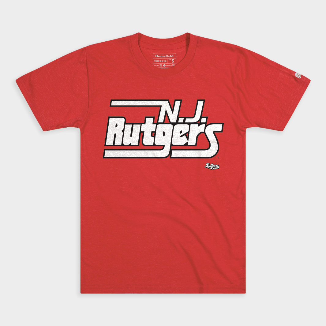 Vintage Rutgers New Jersey Iconic Wordmark Tee - A Timeless Tribute to Rutgers Athletics