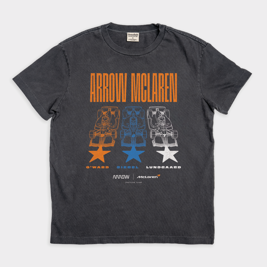 2025 Arrow McLaren Racing Team Retro-Inspired Vintage Heavyweight Tee