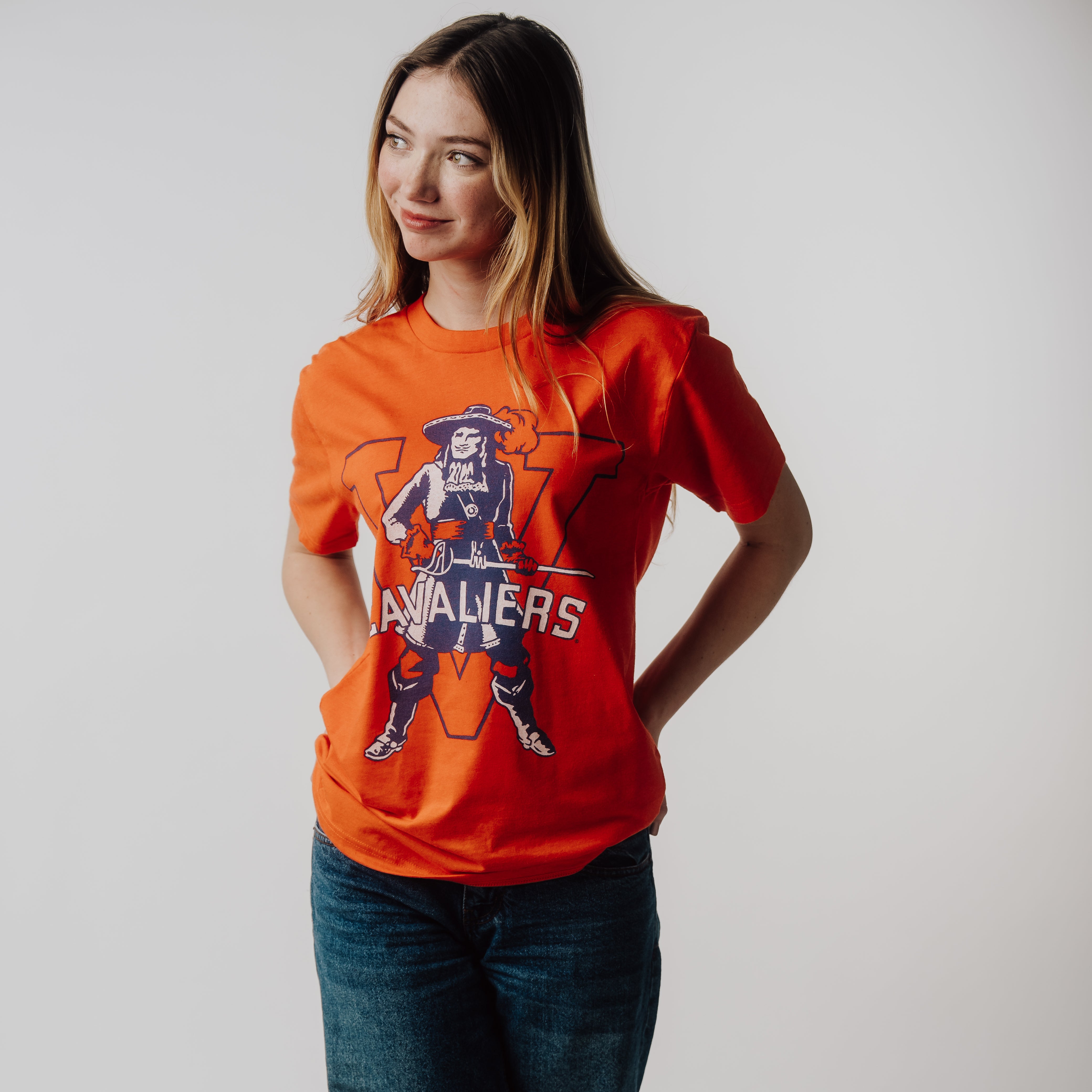 Show Your UVA Pride with Vintage Mascot Block V Tee