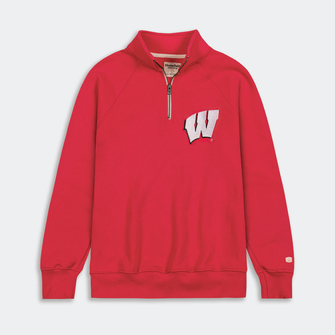 Wisconsin's Timeless Classic: Quarter Zip with Iconic Logo