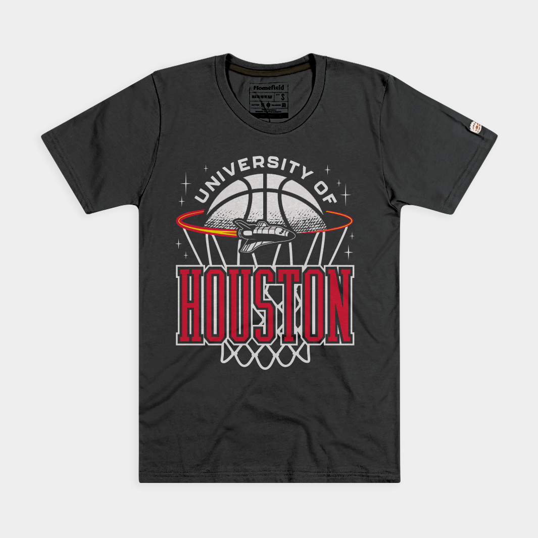 Houston Cougars Basketball Retro Rocket Tee - Soar with the Legends!