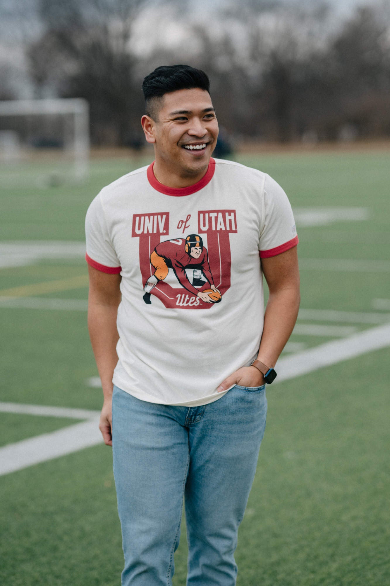 Utah Vintage Football Logo Ringer Tee - A Piece of Football History