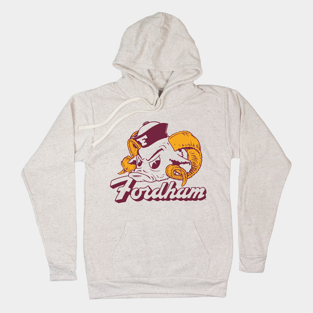 Fordham Rams Cozy Oatmeal Hoodie with Sailor Hat Print