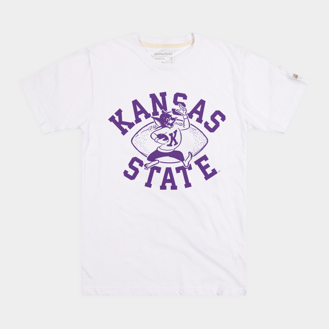 Vintage Kansas State Football '50s Mascot Tee - Relive the Glory