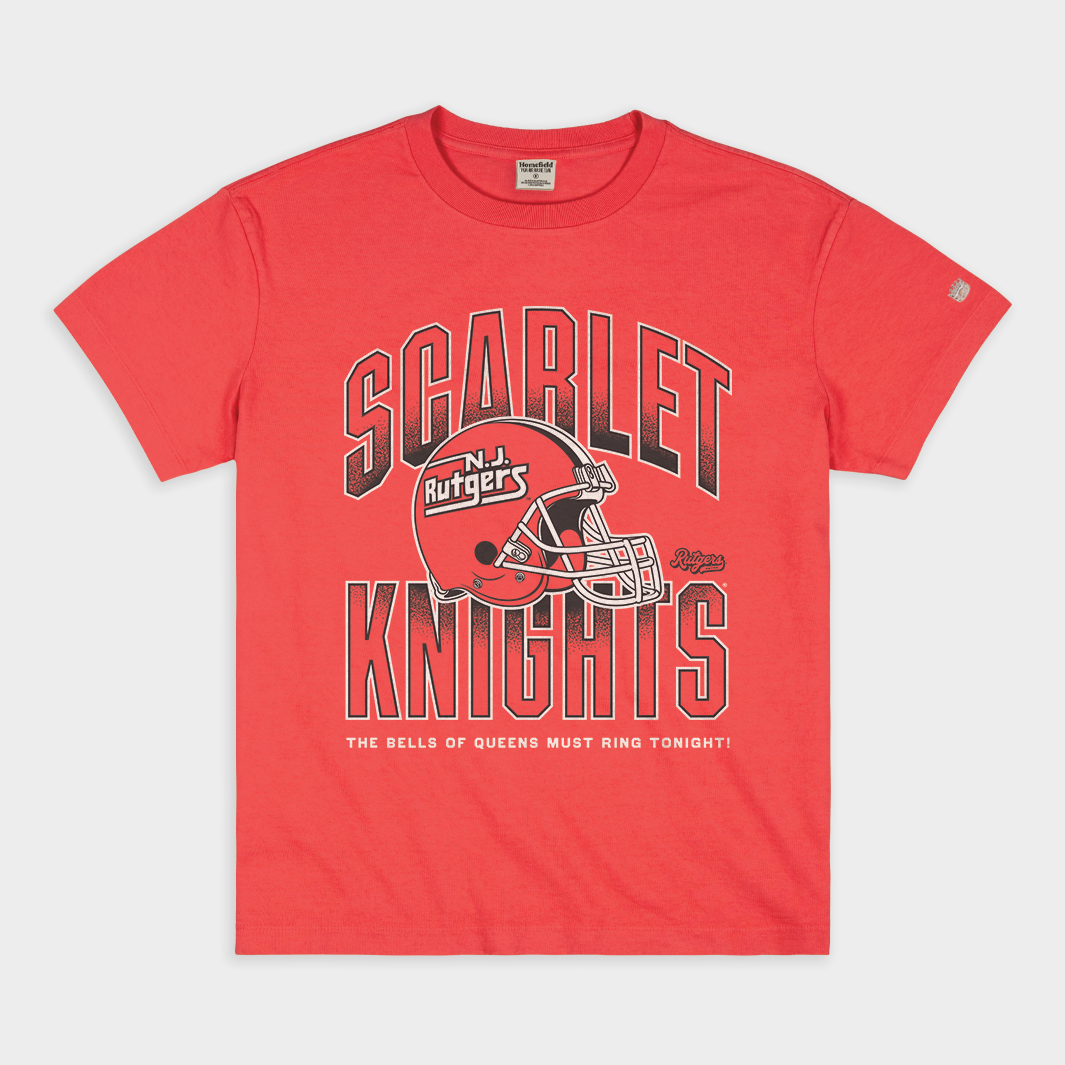 Rutgers Football Vintage Retro Logo Heavyweight Tee - A Tribute to Football History