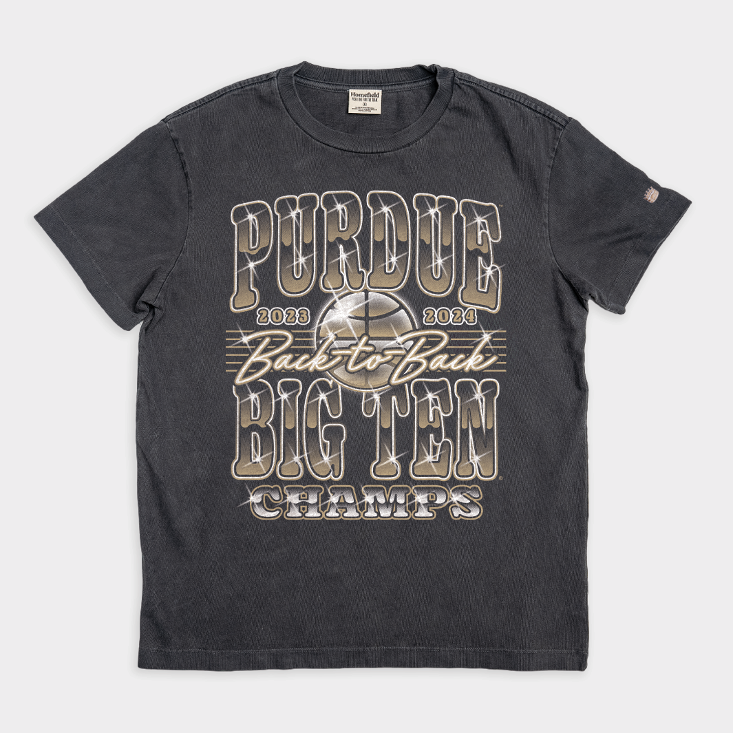 Purdue Men's 2024 Big Ten Champs Vintage Heavyweight Tee - Celebrate Champions