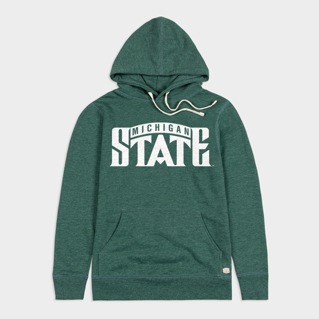 Michigan State Vintage Wordmark Hoodie - A Tribute to Spartans' Glory Days
