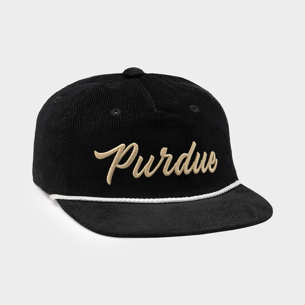 Show Your Purdue Pride with Our Retro Script Corduroy Hat