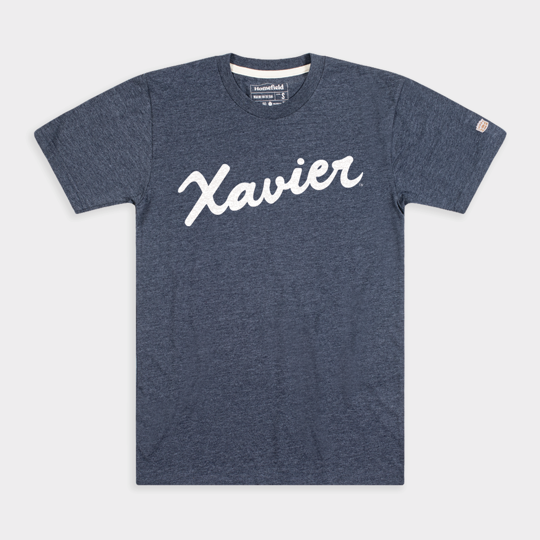 Celebrate Musketeer Basketball History with Vintage Xavier Basketball Script Tee