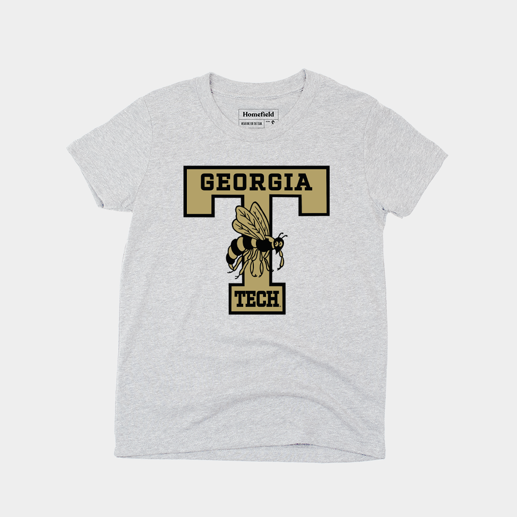 Georgia Tech Youth Tee with Classic T Logo - A Must-Have for Fans!